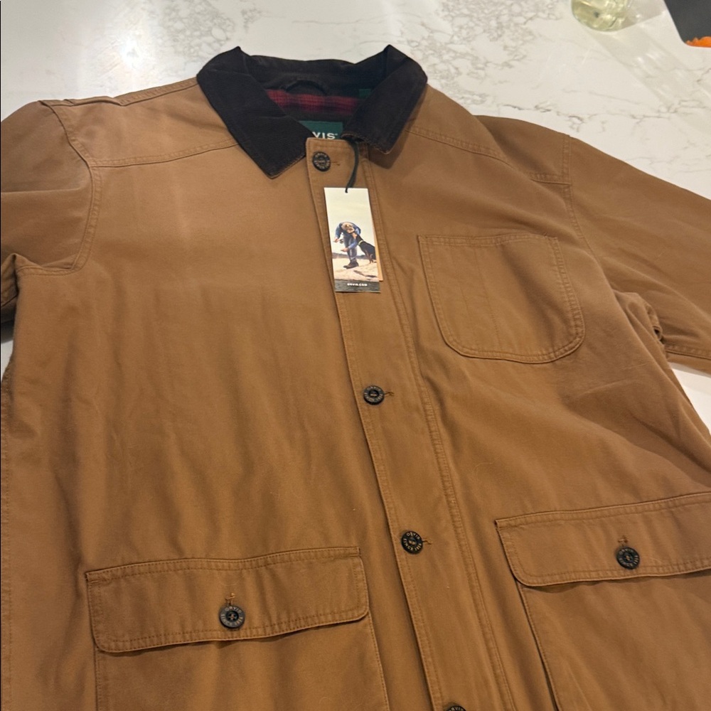 Orvis Tan Jacket with Black Collar